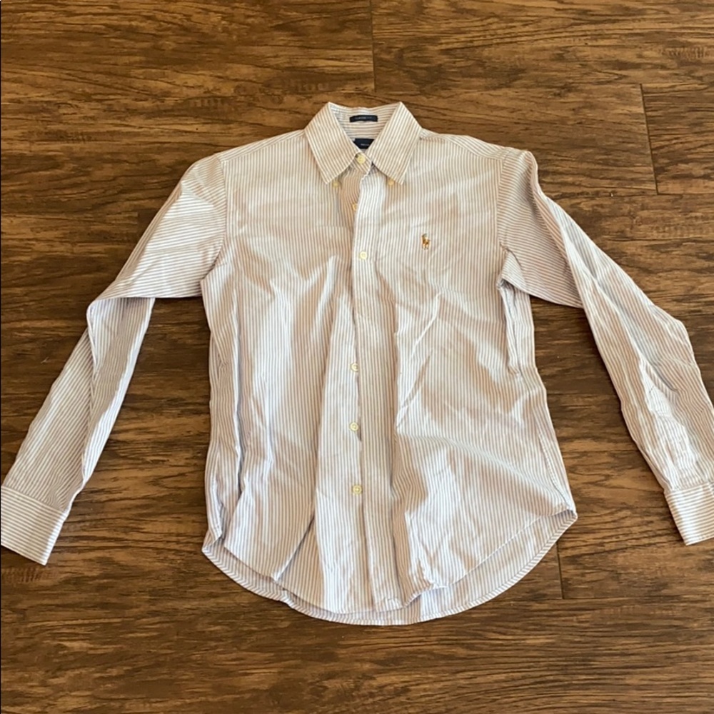 RALPH Lauren Classic Fit Gray and white stripe